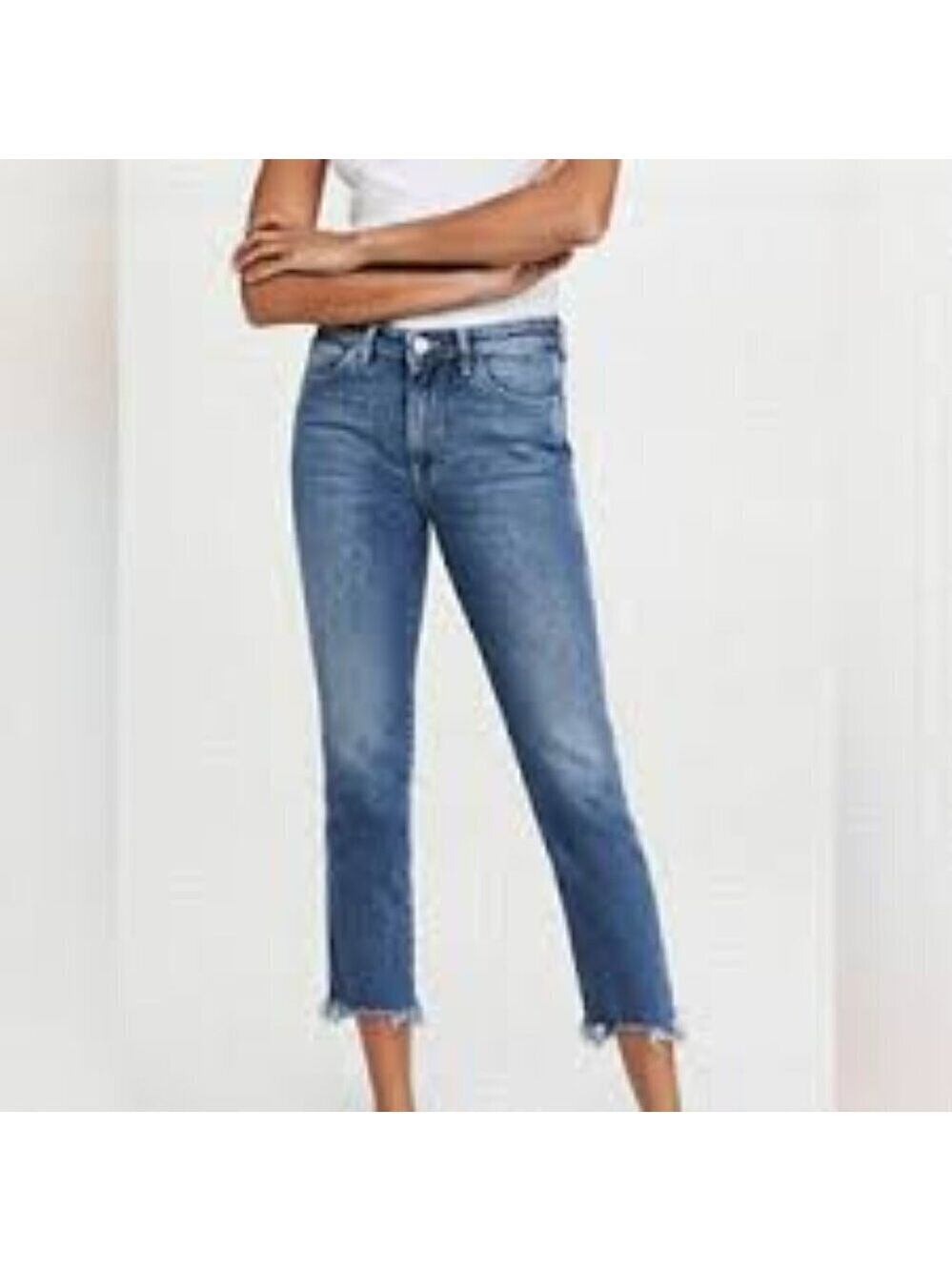 3X1 NYC 5 Pocket Zip Up Raw Hem Jeans Size 27